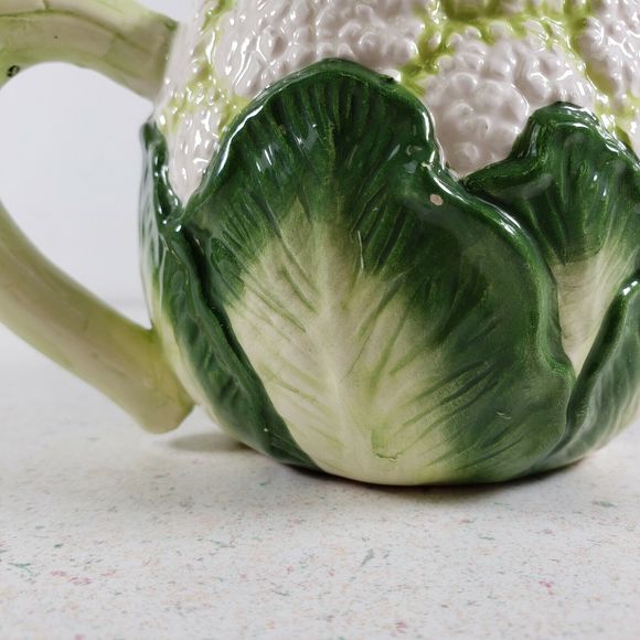 Vintage Hand Painted Cauliflower Creamer Sugar Dish Set  Monte Verde Man - Picture 6 of 12